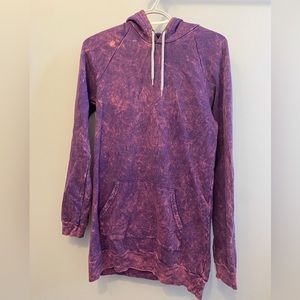 American Apparel hoodie dress in purple acid wash